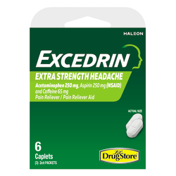 Excedrin Extra Strength Headache Pain Relief Caplets, Pack Of 6 Caplets