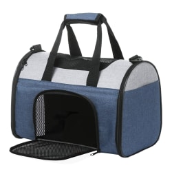 Jespet®, Inc. 3-Door Soft-Sided Folding Travel Pet Crate, 24"H X 26"W x 27"D, Blue