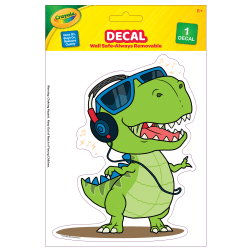 Crayola Peel & Stick Everywhere Safe Decal, Dinosaur With Headphones
