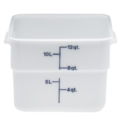 Cambro Poly CamSquare Food Storage Containers, 12 Qt, White, Pack Of 6 Containers