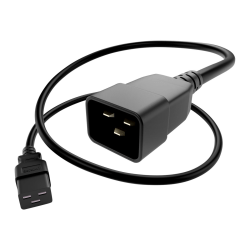 Unirise Power cable - IEC 60320 C20 to IEC 60320 C19 - AC 250 V - 1 ft - black