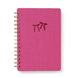 Studio Oh! Agatha Notebook, 8-1/4" x 6-1/4", College Rule, 208 Pages, Put a Bow (Pink Punch)