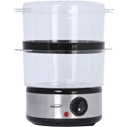 Brentwood TS-1005 2-Tier 5 Quart Electric Food Steamer, Stainless Steel - 400 W1.25 gal - Meat, Vegetables - Silver, Black