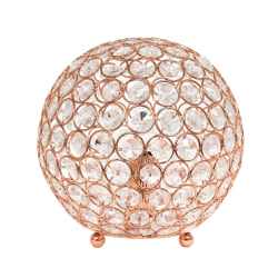Elegant Designs Crystal Ball Table Lamp, 8"H, Rose Gold