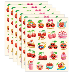 Teacher Created Resources Smelly Stickers, Cherry, 120 Per Pack, Set Of 6 Packs