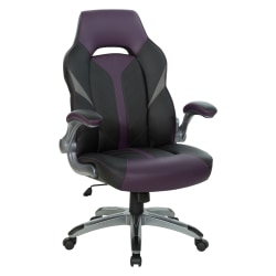 Office Star™ Orion Ergonomic Faux Leather Computer Gaming Chair, Black/Purple