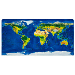 Carpets for Kids® Pixel Perfect Collection™ Learn Our Earth Map Activity Rug, 6' x 9', Multicolor