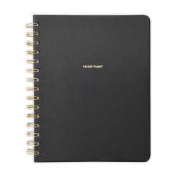 Russell & Hazel Vegan Leather Notebook, 6 1/4" x 8", Ruled, 98 Sheets, Black