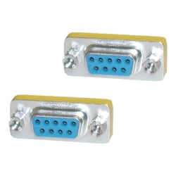 4XEM DB9 Serial 9-Pin Female To Female Adapter - 1 x 9-pin DB-9 Serial Female - 1 x 9-pin DB-9 Serial Female - 1920 x 1200 Supported - Yellow, Silver