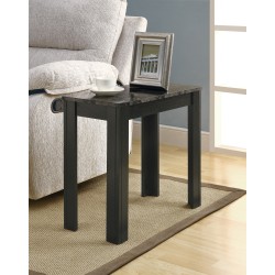 Monarch Specialties Modern Accent Table, Rectangular, Black/Gray Marble