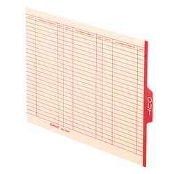 Pendaflex® End-Tab "Out" Cards, Letter Size, Manila/Red, Pack Of 100 Cards
