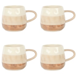 Cravings By Chrissy Teigen 4-Piece Stoneware Cup Set, 18 Oz, Dove Gray