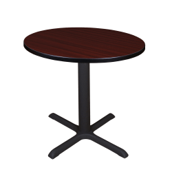 Regency Cain Round X-Base Breakroom Table, 29"H x 30"W x 30"D, Mahogany/Mocha Walnut, TB30RNDMH
