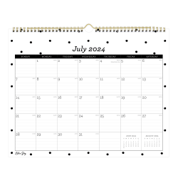 2024-2025 Blue Sky Pippi Academic Monthly Safety Wirebound Wall Calendar, 15" x 12", July to June