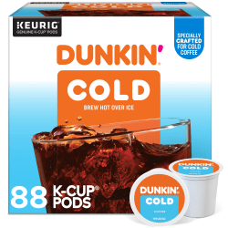 Dunkin' Brew Over Ice Keurig Single Serve K-Cup Pods, 4.14 Oz, 22 Pods Per Pack, Case Of 4 Packs