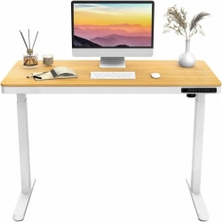 Rise Up® Essential 48"W Electric Standing Computer Desk, White