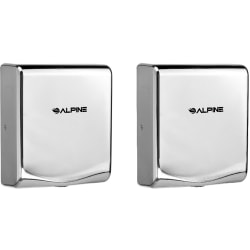 Alpine Industries Willow Commercial High-Speed Automatic Electric Hand Dryers, Chrome, Pack Of 2 Dryers