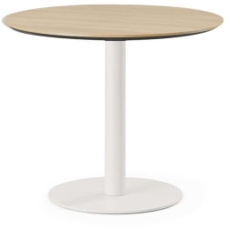 Branch Furniture Round Bistro Table, 30"H x 36"W x 36"D, Woodgrain Top/White Base