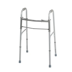 Medline Deluxe Adjustable Aluminum/Steel Folding Walker, 25" - 32"H, 400-Lb Capacity