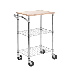 Honey Can Do Rolling Kitchen Cart, 31" x 11", Silver