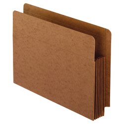 Pendaflex® Fiber Stock Heavy-Duty Expanding Pocket Folders, 5 1/4" Expansion, Letter Size, 30% Recycled, Red, Box Of 10 Folders