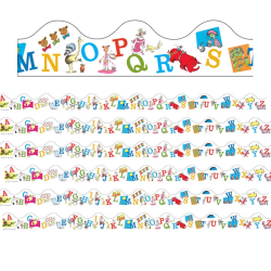 Eureka Scalloped Deco Trim Packs, 37’ x 2-1/4", Dr. Seuss ABC, Set Of 6 Packs