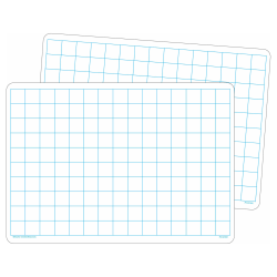 Teacher Created Resources® Non-Magnetic Double-Sided Math Grid Dry-Erase Boards, 11-3/4" x 8-1/4", White, Pack Of 10 Boards