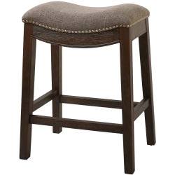 New Ridge Home Goods Saddle-Style Counter Stool, Weathered Gray/Cobble