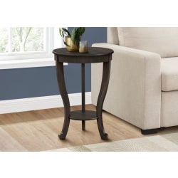 Monarch Specialties Marli Round Accent Table, 26-1/4"H x 18"W x 18"D, Brown