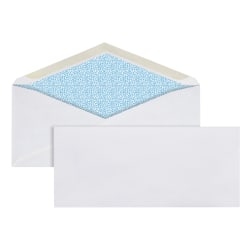 Office Depot® Brand #10 Security Envelopes, 4-1/8" x 9-1/2", Gummed Seal, White, Box Of 500