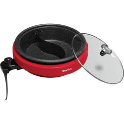 Starfrit® THE ROCK™ Dual-Sided 3.2-Qt Electric Hot Pot, Red