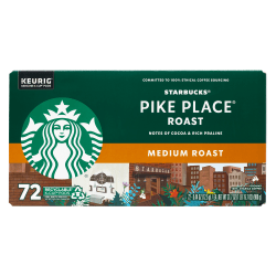 Starbucks Pike Place Roast Medium Roast K-Cup® Pods, Pack Of 72 Pods