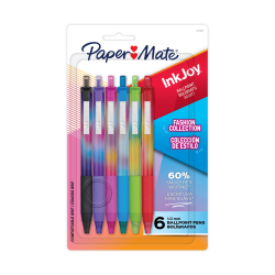 Paper Mate InkJoy 300RT Ballpoint Pens, Colorful Pens with Fashion Wraps, Retractable, Medium Point, Assorted Colors, 6 Count