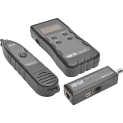 Tripp Lite Cable Tester Wire Tracker Length Fault Location RJ45 RJ11 BNC USB - Network (RJ-45) - Optical Fiber, Twisted Pair, Coaxial - 2Number of Batteries Supported - 9V - Battery Included