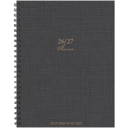Willow Creek Press Softcover Weekly/Monthly Academic Planner, 8-1/2" x 11", Graphite Grid, July 2026 - June 2027, Total Qty 1