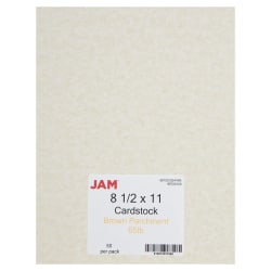 JAM Paper® Card Stock, Brown Parchment, Letter (8.5" x 11"), 65 Lb, Pack Of 100