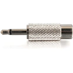 C2G 3.5mm Mono Male to RCA Female Audio Adapter - 1 x RCA Female - 1 x Mini-phone Audio Male - Metallic Silver - TAA Compliant