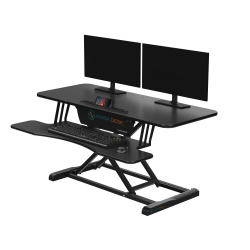 VersaDesk Power Riser  Sit-To-Stand Height-Adjustable Electric Desk Converter, 40"W x 24"D, Black