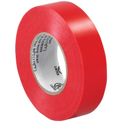 Tape Logic® 6180 Electrical Tape, 1.25" Core, 0.75" x 60', Red, Case Of 10
