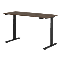 South Shore Ezra Electric Adjustable-Height Standing Desk, 48-3/4"H x 59-1/2"W x 27-1/2"D, Natural Walnut/Matte Black