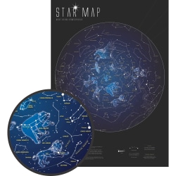 Waypoint Geographic Glow In The Dark Star Map, 33" x 23"
