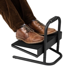 Mind Reader Harmony Collection Height Adjustable Ergonomic Footrest, 14-1/2"H x 14-1/4"W x 15"D, Black