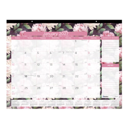 2027 Blueline® Monthly Desk Pad Calendar, 22" x 17", Pink, January To December, C193105, Total Qty 1