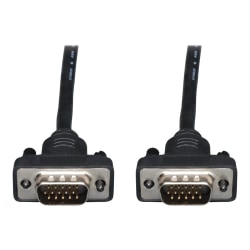 Eaton Tripp Lite Series Low-Profile VGA High-Resolution RGB Coaxial Cable (HD15 M/M), 3 ft. (0.91 m) - VGA cable - HD-15 (VGA) (M) to HD-15 (VGA) (M) - 3 ft - molded - black