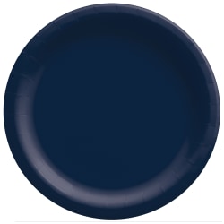 Amscan Paper Plates, 10", True Navy, 20 Plates Per Pack, Case Of 4 Packs