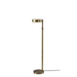 Adesso ADS360 Linis Floor Lamp, Antique Brass/White Glosted Glass Shade