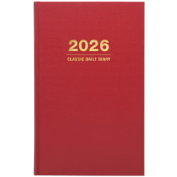 2025-2026 Global Excello Brands Standard Diary Daily/Monthly Journal Planner, 8" x 12-1/2", Red, November 2025 To December 2026