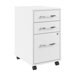 Bush Business Furniture Hustle 3-Drawer Mobile File Cabinet, White, Standard Delivery