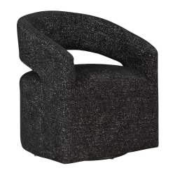 Office Star Devin Fabric Swivel Accent Chair, 32-1/2"H x 27-1/2"W x 26"D, Midnight