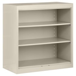 Sandusky 3-Shelf Welded Steel Bookcase, 36"H x 36"W x 18"D, Putty